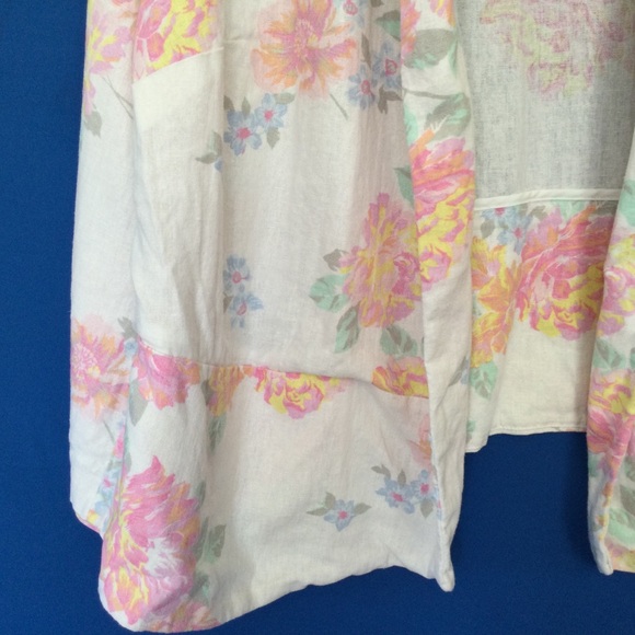 Old Navy Linen Blend 3X Blazer Floral Garden Pastels - Picture 4 of 8